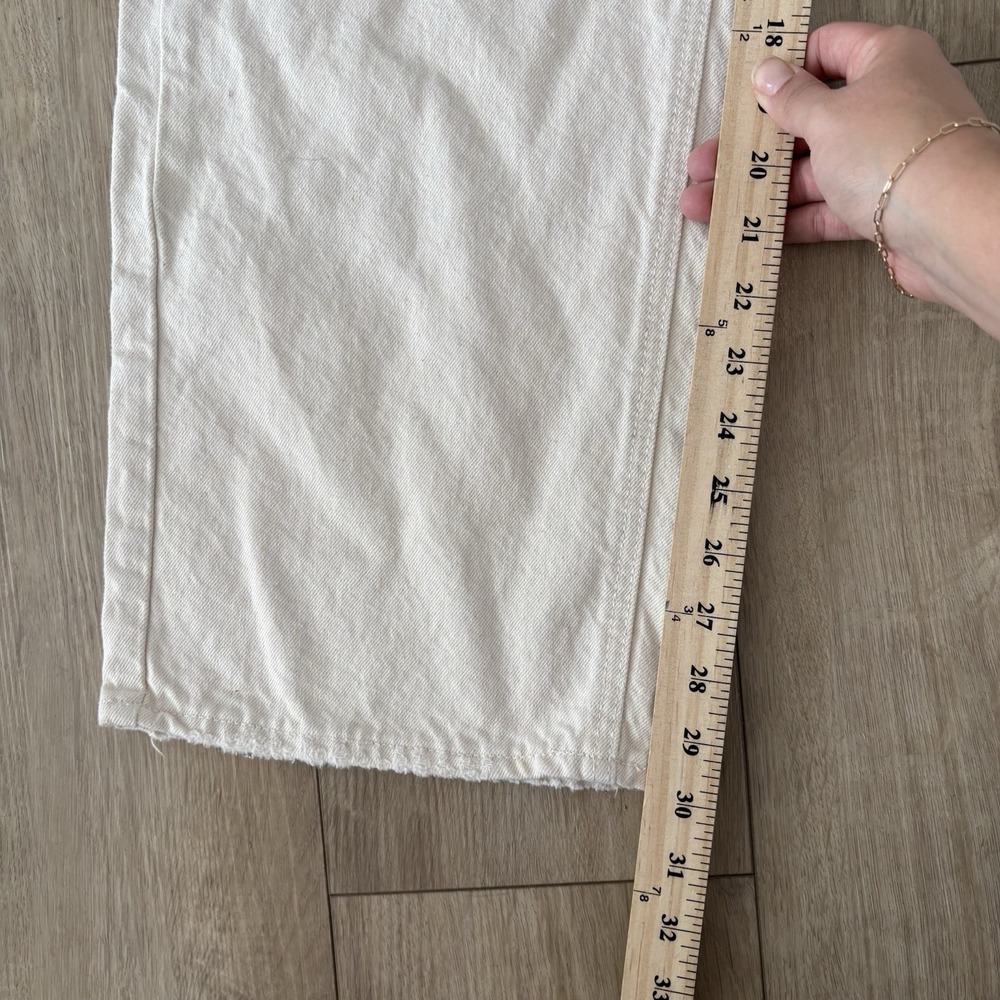 BDG Tapered Baggy Jeans Women's Size 28 High Waist‎ Frayed Hem Cream Denim - Picture 5 of 8